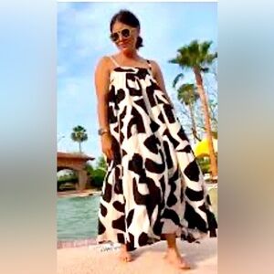 NWT  Anthropology The Label Red White Maxi Dress Size M